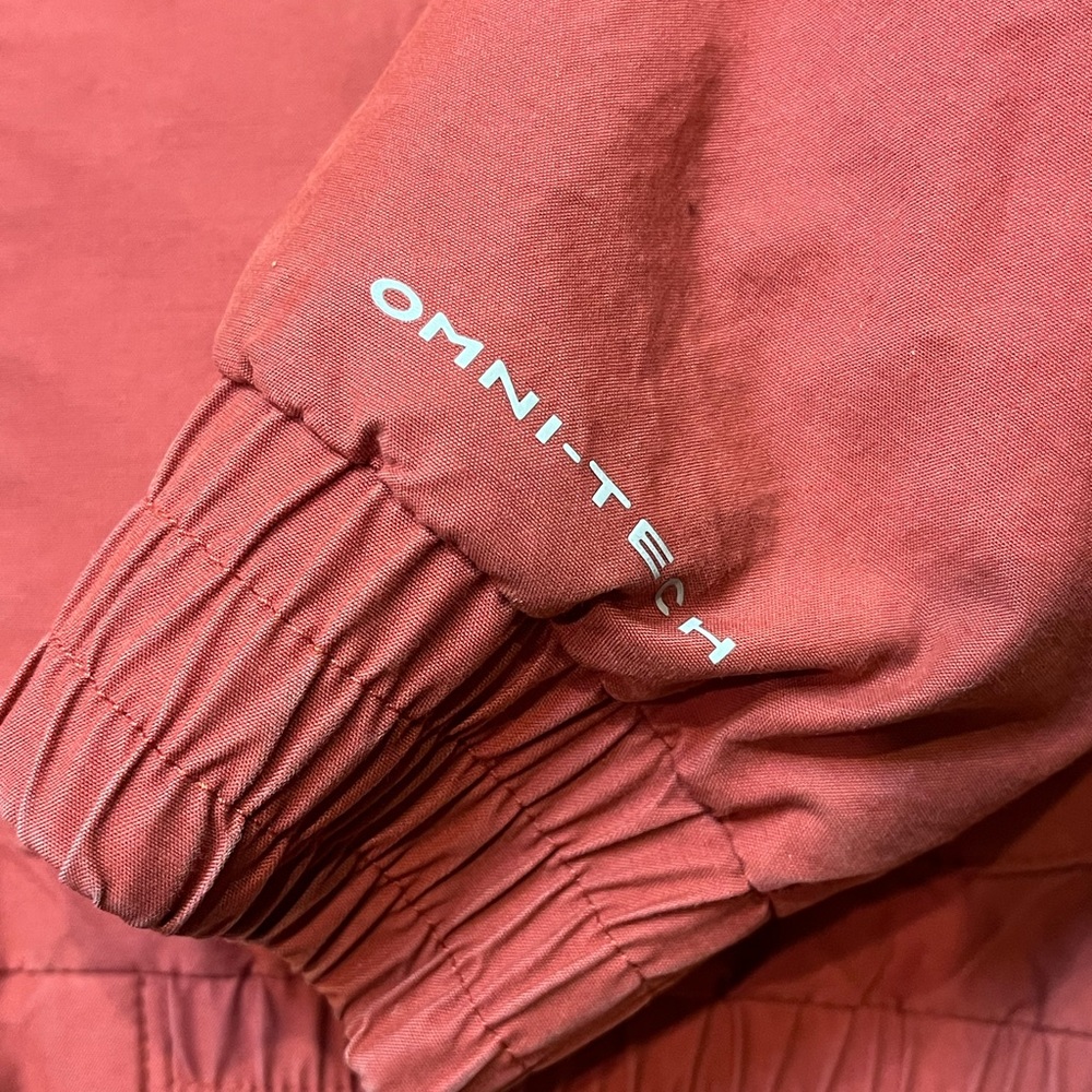 Columbia Omni-Tech Firewood Bomber Jacket Womens Size Medium Red Packable Hood - Picture 14 of 14